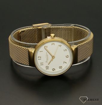 Zegarek damski na złotej bransolecie Bruno Calvani BC9454 GOLD. Zegarek damski na złotej bransolecie wyposażony jest w kwarcowy mechanizm, zasilany za pomocą baterii. Zegarek posiada najbardziej charakterystyczny rodzaj bran (5).jpg